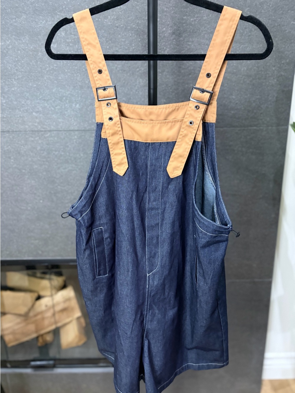 Lovely UDear Denim Utility Overalls Romper Size Large